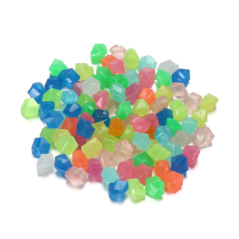 Pierre de résine lumineuse en forme irrégulière 14mm, 300 pièces/paquet, pierres colorées de décoration pour jardin et aquarium: Color  1