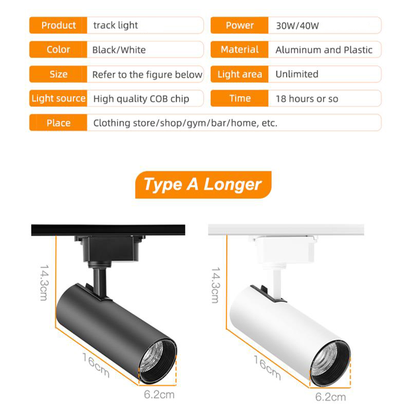 Set Spot Led Track Light Rail 220v Led Ceiling Adjustable Spotlights 30W Fixture Bedroom Kitchen Store Living Room Decor Light