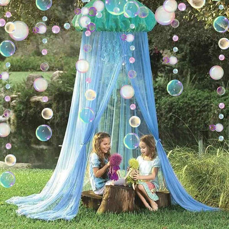 Guirlandas de bolhas em pvc coloridas, guirlandas com tema do mar do arco-íris do dragão, guirlandas transparentes de bolha, festa de aniversário de verão