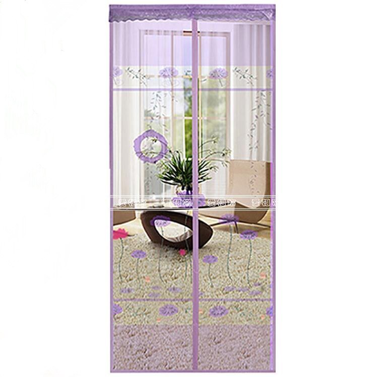 Korkeus 242cm leveys 119cm magneettinen hyönteisverkko oven ovi oviverho oviverho hyttysverkko hyttyskarkote verho ovi: Violetti