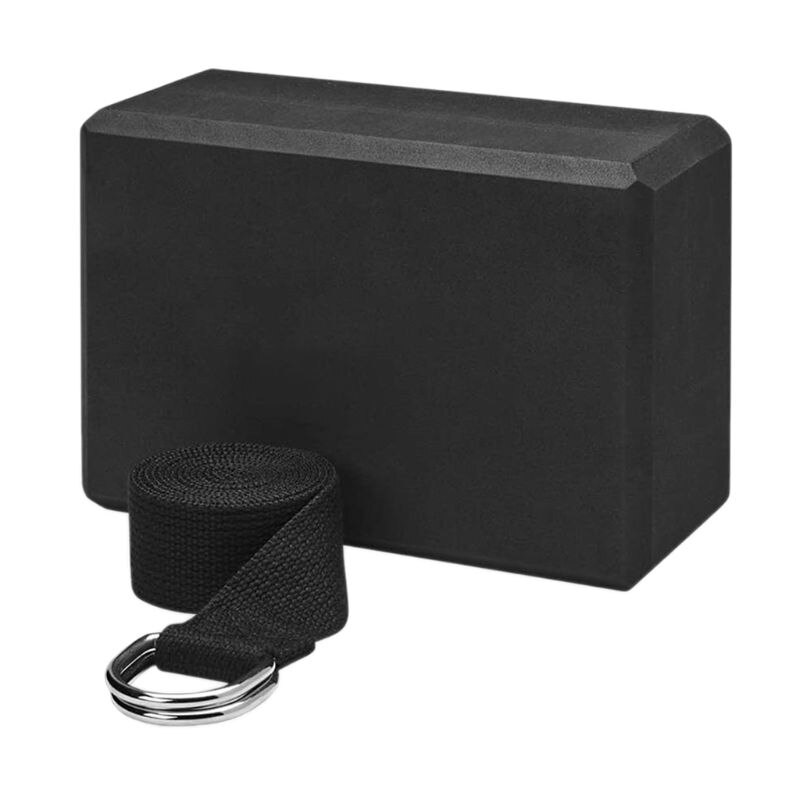 Yoga-blokk og yoga stropp combo-sett pilates yoga belt shaping helsetrening