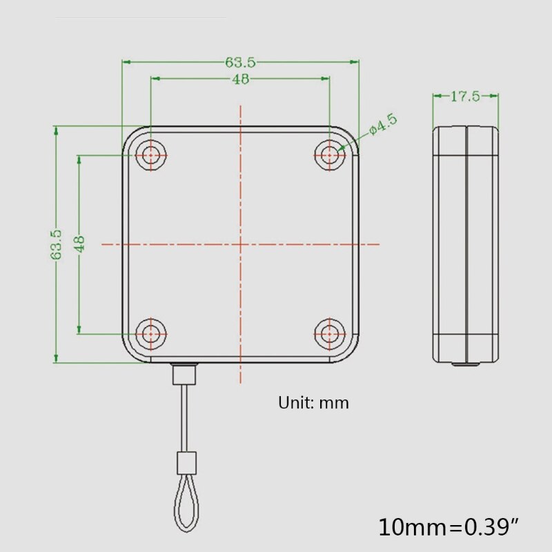 Punch-free Automatic Sensor 1.2m Door Closer Square Retractable Cable Box Home