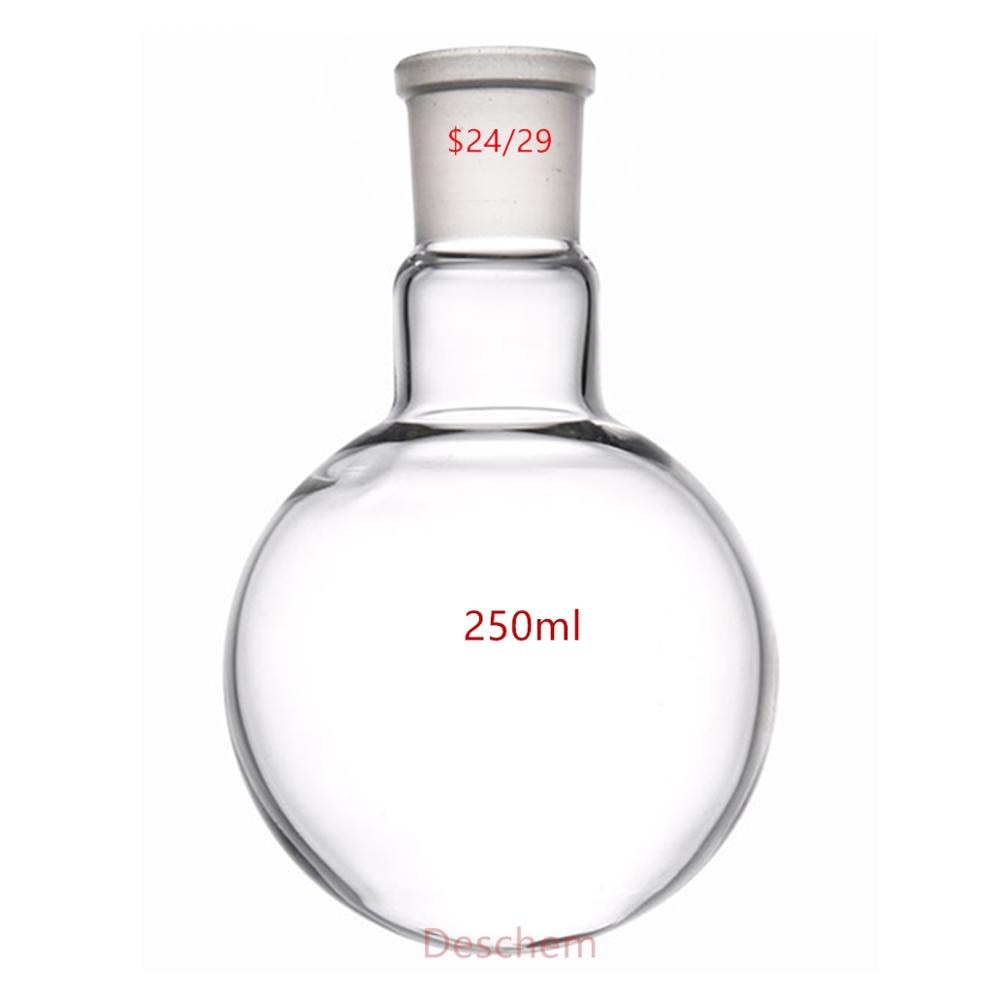 250ml 24/29 Round Bottom Glass Flask Single Neck Lab Boiling Bottle 1-neck