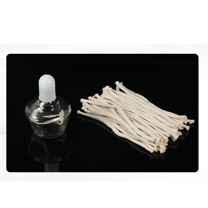 50 Pcs 1/4" Oil Lamp Wicks Burner Round Cotton Kerosene Burner Replacement Candle Lamp Burner 16cm/6" Length for Lantern Stove