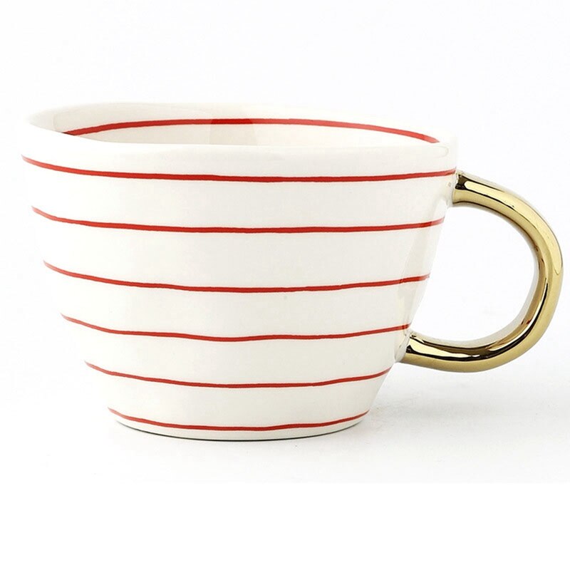 Neue Geometrische Keramik Tasse Hand Gemalt Kapazität Wasser Griff Tasse Unregelmäßigen Milch Büro Kaffee Tasse Wohnkultur: Burgund