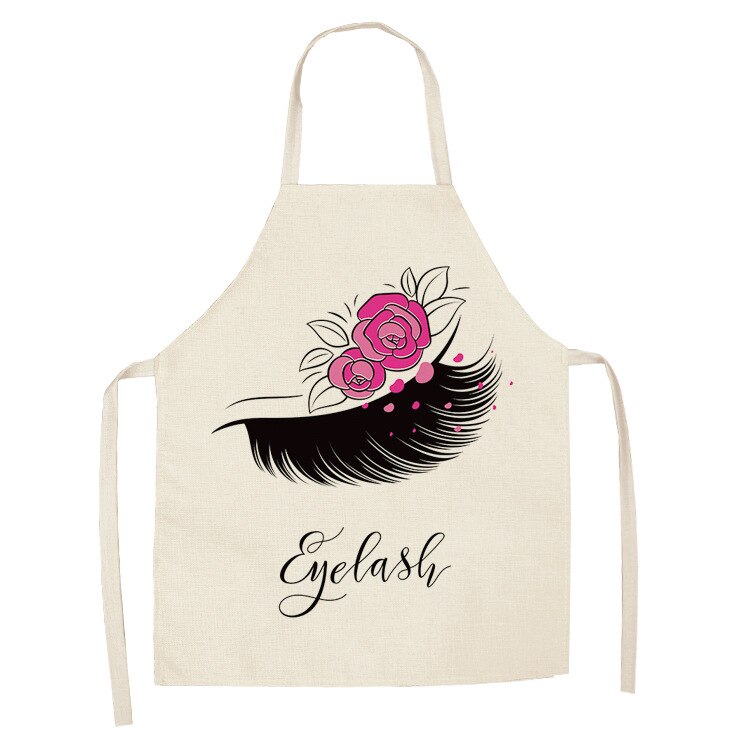 Cils des yeux imprimés maison cuisine tablier propre imperméable à l'eau résistant à l'huile tablier enfants hommes femmes Chef cuisine Aprons53-65cm: ILW-0006-08