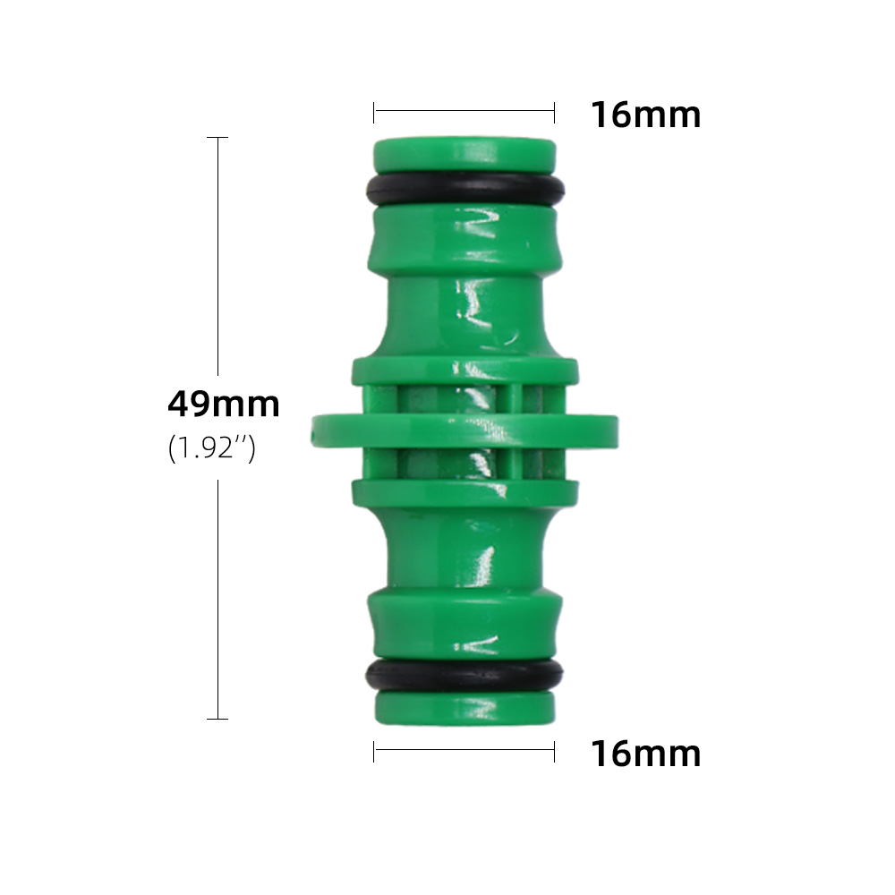 Garden Watering Hose Fitting ABS Quick Connector 1/2" End Double Male Hose Coupling Joint Adapter Extender for 16mm Tubing Pipe