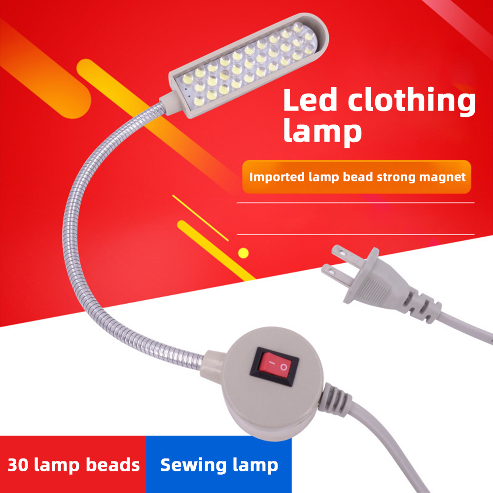 30 LED Sewing Machine Light Foldable Gooseneck Sewing LED Working Light Table Magnetic Base Light For Drill Presses Work Benches