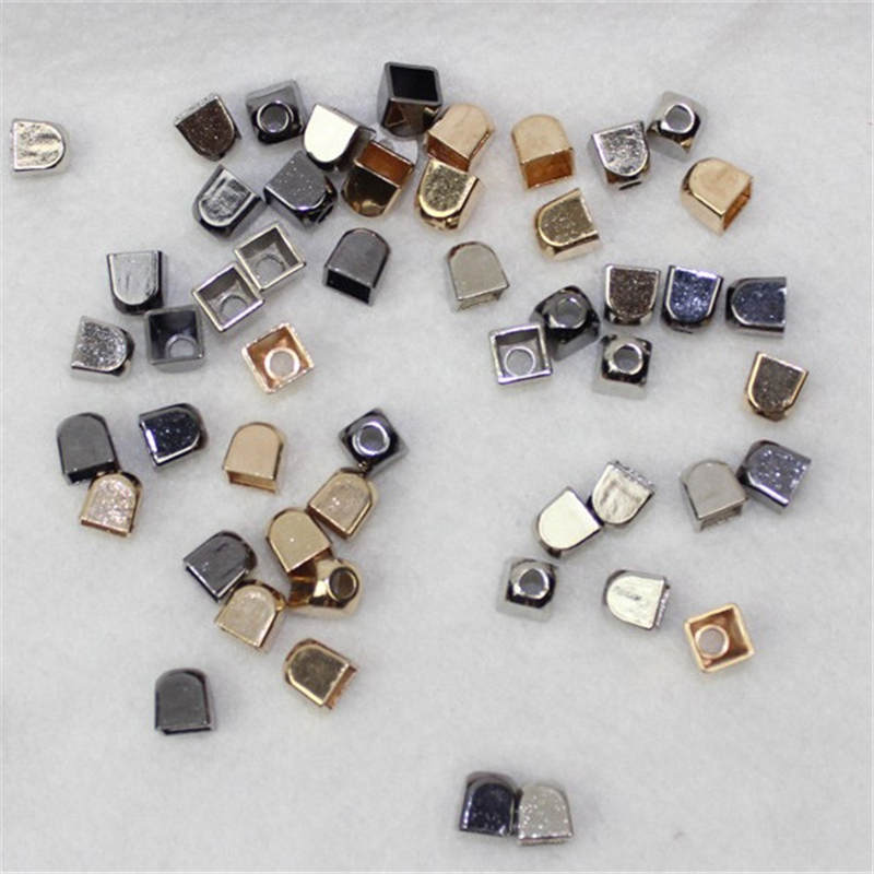 Cerradura de cordón cuadrado de aleación de Metal para fabricación de joyas, accesorio de cordón para ropa, sombrero, chaqueta, suministro de manualidades DIY, 3 colores, 8x8,5mm, 20 Uds.