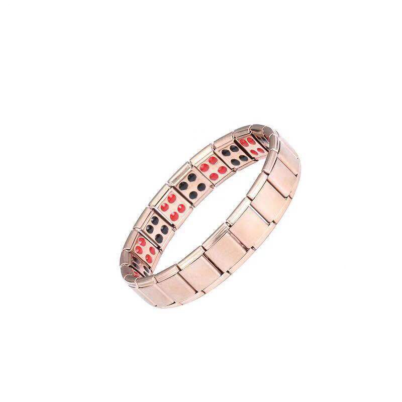 Rvs Magnetische Therapie Ketting Link Armband Fitness Gewichtsverlies Gezondheidszorg Energie Armband Sieraden Vriend: Rose gold