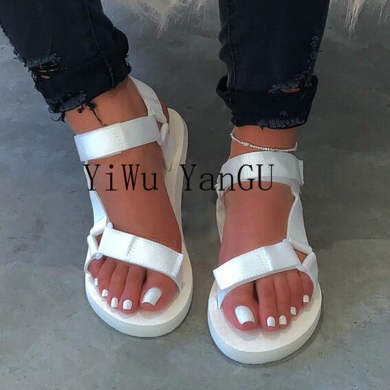 Dam utomhus strandtofflor ms kvinnor vår/sommar mjuka halkfria sandaler skumsula slitstarka sandaler