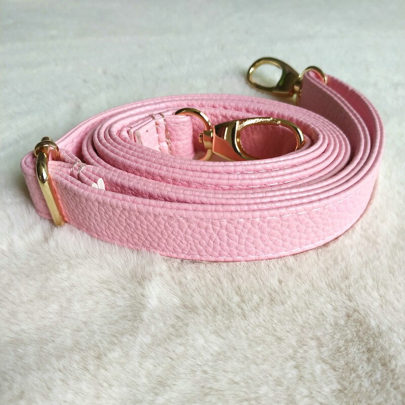 PU Læder Skulderrem Taske Tilbehør DIY Crossbody Justerbar Taske Bælte Rem Håndtaske Rem Kvinder Gul Spænde: Lyserød