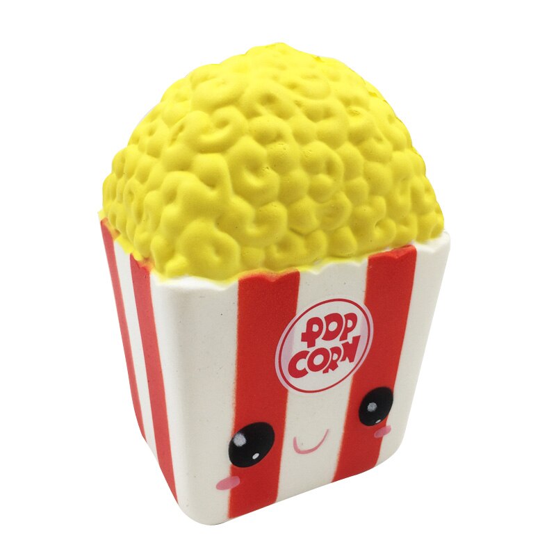 Kawaii Hamburger Bun Cake Ice Cream Scoop Popcorn Pizza Cookies Squishy Slow Rising Toys Jumbo Squishies Christmas Toy: Light yellow