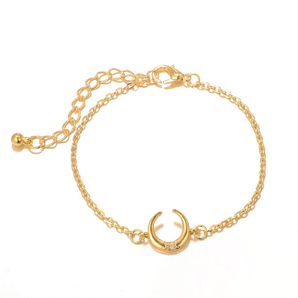 Moda temperamento feminino lua pena liga pulseira 5 peças conjunto senhoras requintado roupas jóias presente do dia dos namorados