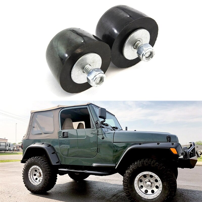 2 Stuks Voor Jeep Wrangler Jk 1987 Zwart Rubber Bumper Kussen Kap Bump Stop: Default Title