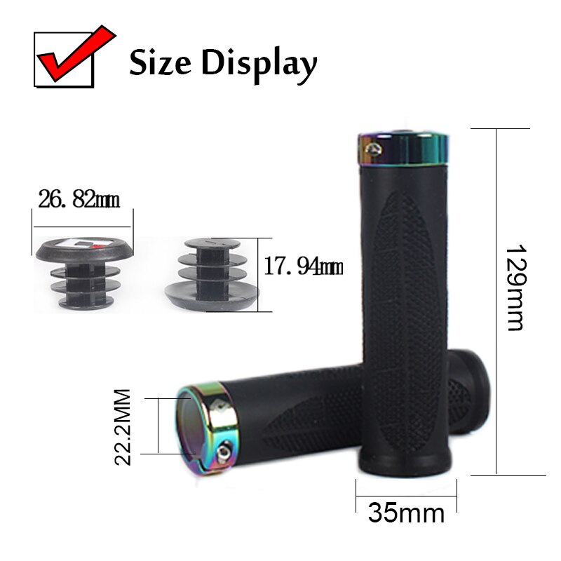 Odi styrhandtag silikon halkfritt cykelgrepp 130mm låsning för 22.2mm handtag vägfällbar svart cykelgrepp tillbehör