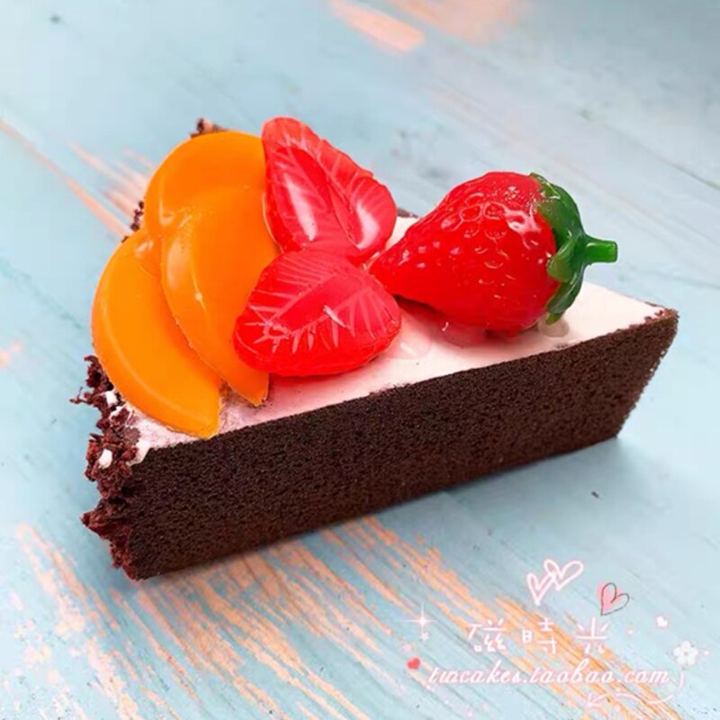 Cute Jam Cake Fridge Magnets Triangle Cake Message Stickers with Blueberry Raspberry Strawberry Refrigerator Magnets Food Fruit