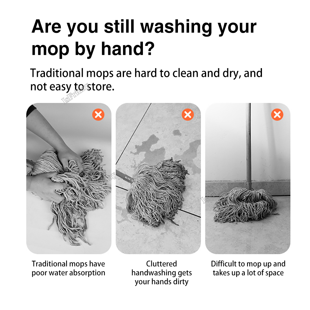 Roterende Zelfdraaiende Water Mop Geen Handwas Mop Huishoudelijke Mop Vloerreinigingsmop Luie Persoon Mop Vloerreinigingsgereedschap
