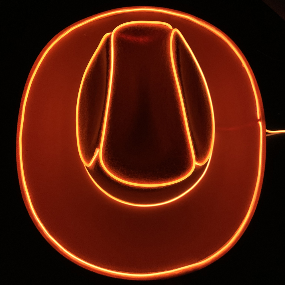 Increíble sombrero de vaquero con luz LED, sombrero de alambre intermitente, sombrero Led, luces parpadeantes, sombrero de vaquera, sombrero de novia Led, boda de Navidad: Naranja