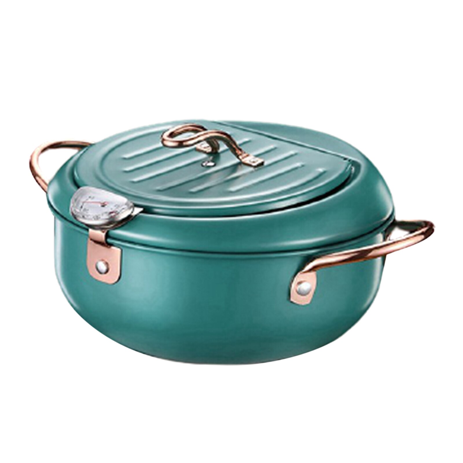 Japansk frituregryde med termometer og låg rustfrit køkken køkken tempura frituregryde 20.5 cm