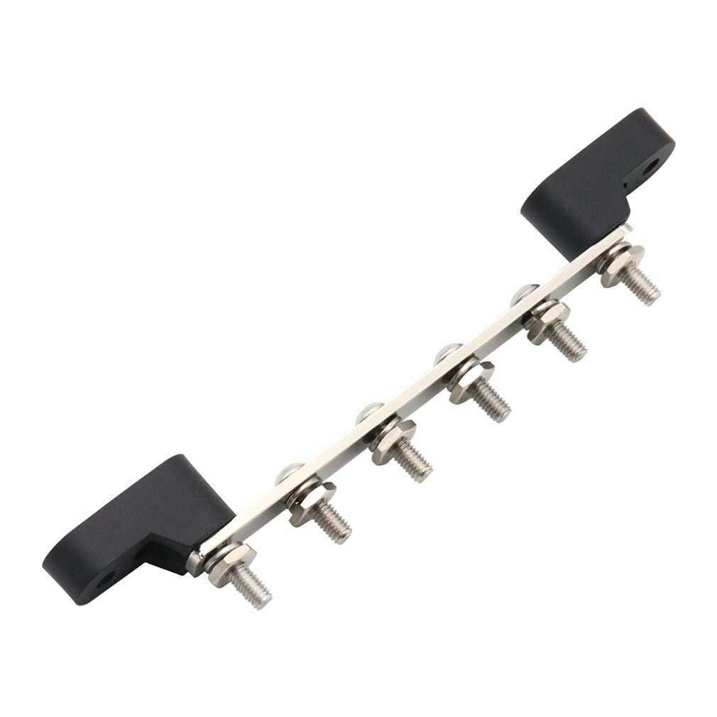 6-position M6 Single Busbar Straight Row With Transparent Upper Cover With Sticker And Heat Shrinkable Line Terminal