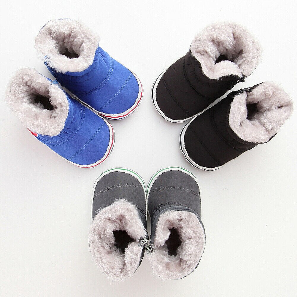 Pudcoco winter baby jungen schuhe winter kleinkinder warme schuhe Faux pelz mädchen baby booties Leder König Jungen Muster junge baby stiefel