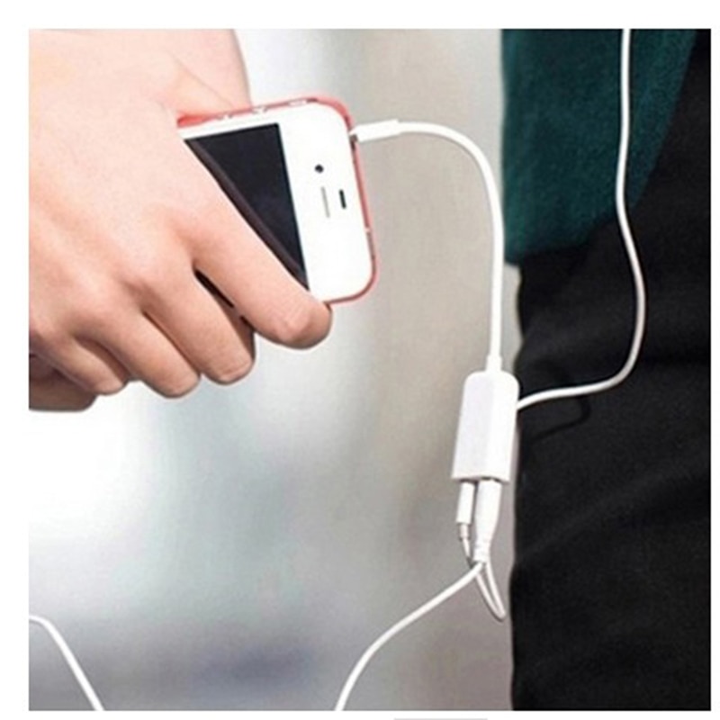 3.5mm Double Jack Headphone Splitter Microphone Audio Adapter 2 In 1 Headphone Jack Microphone Hole For Moblie Phone