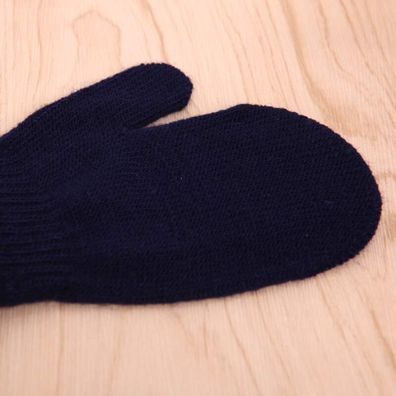 White, Blue, Gray Kids Dot Star Heart Pattern Mittens Boys Girls Soft Knitting Warm Gloves