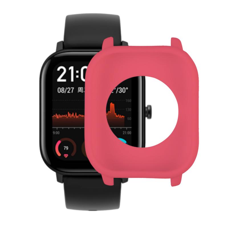 Nuovo 1PC Astuto della vigilanza Protezione GTS Della Copertura Accessori per Huami Amazfit GTS Orologio Custodia protettiva In Silicone Morbido Borsette Telaio paraurti: Colore rosa