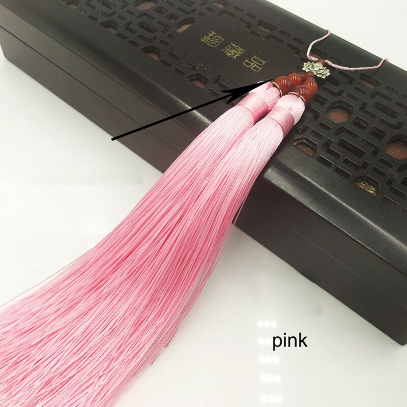1Pcs 15cm Doppel Quaste Pinsel Anhänger Zubehör für DIY Schmuck Machen Seide Satin Quaste Handarbeit Handwerk Erkenntnisse Lieferant: pink