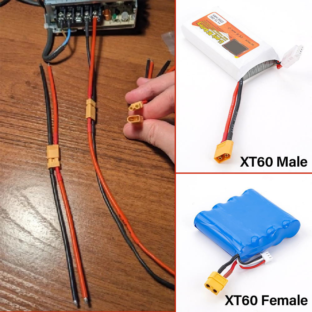 2 Stück xt60 14awg 15cm Anschluss kabel für Ladegerät Profi Ladekabel Motor- Einlauf leitung Stecker oder Buchse Batterie anschluss stecker