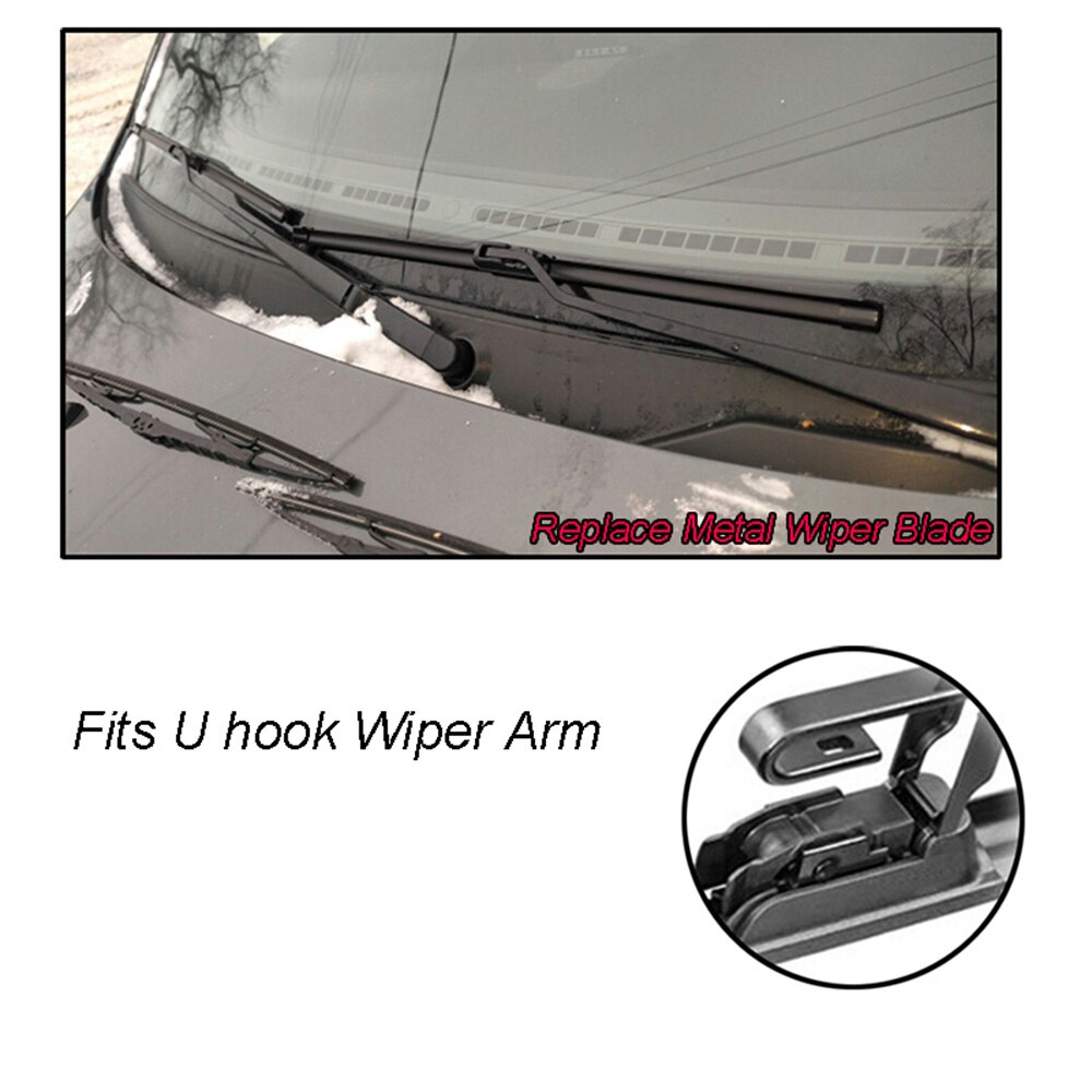 Car Windscreen Wiper Blade U-type U Type J Hook Soft Frameless Rubber Clean Windshield Wiper 14 16 18 19 20 21 22 24 26 inch