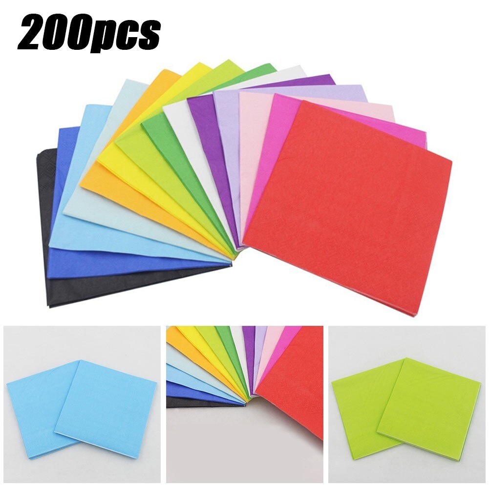 200pcs 25*25cm Restaurant Paper Feature Event Birthday Party Decoration Tissue Decoupage For Christmas Wedding Day