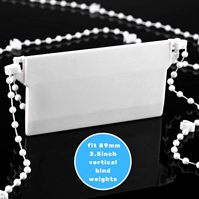 Vertical Blind Bottom Chain for 3.5 Inch/ 89 mm Slats 20 Meter 200 clips