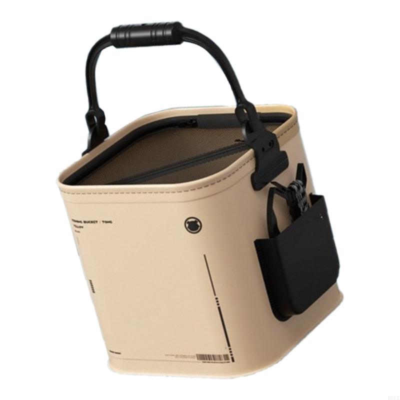 R6FE 8/14L Outdoor Fishing Bucket Water Resistant Outdoor Camping Bucket Hand Carry Fish Bucket Fishing Accessories