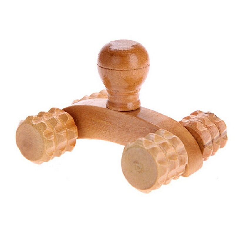 Rodillo de madera maciza de cuerpo completo para coche, herramienta de masaje de mano relajante, reflexología, para terapia corporal de pie y cara