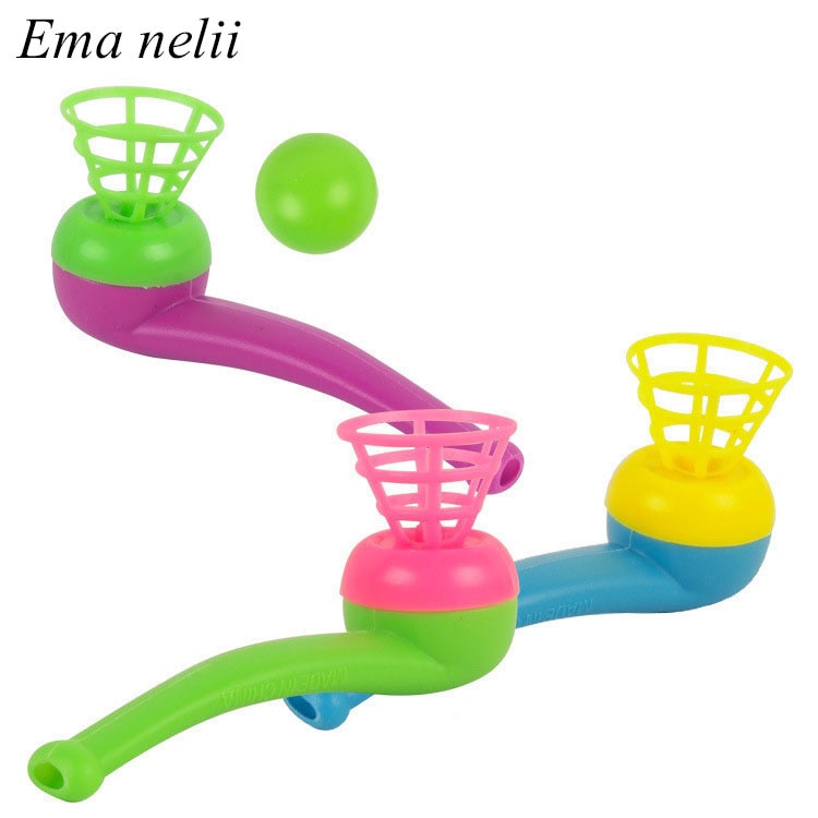 Novelty Floating Blow Balls Tube Toy Classic Traditional Plastic Suspension Blowing Ball Recall Children Toys Kids