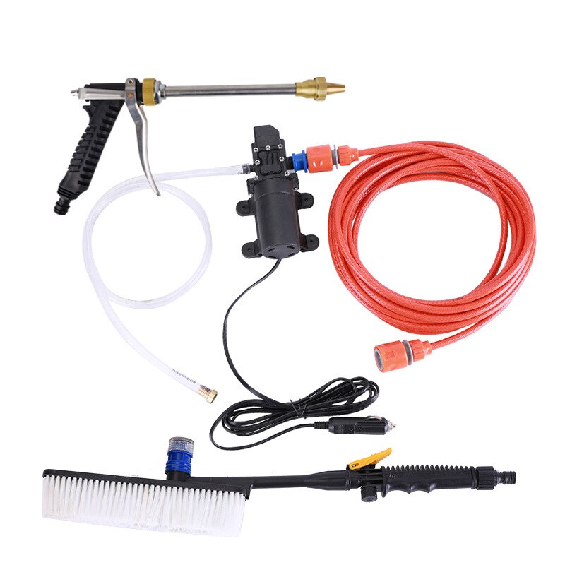 Single Pump Portable Car Wash 12V Pump Home Use 220V High-Pressure Car Wash Brush Water Gun Car Wash Artifact
