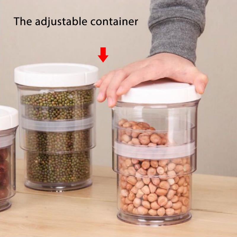 Kitchen Vacuum Storage Tank Stackable Airtight Storage Jars Plastic Kitchen Food Storage Canister Containers With Airtight Lid