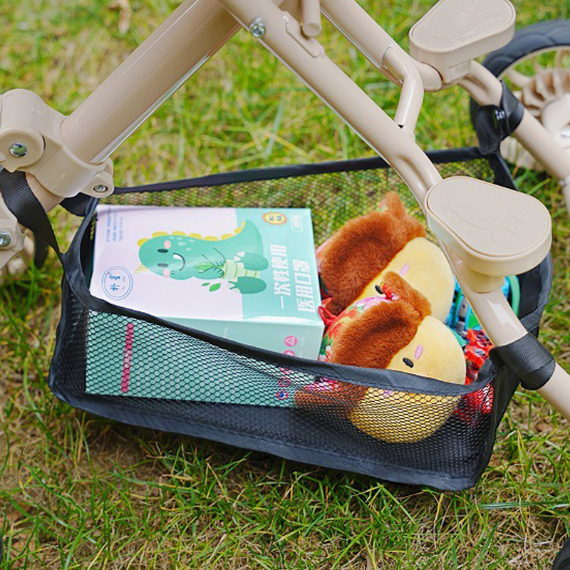 Grote opbergmand voor onderin de kinderwagen, universele opbergtas van oxford-stof, ophangbare opbergmand voor luiers.