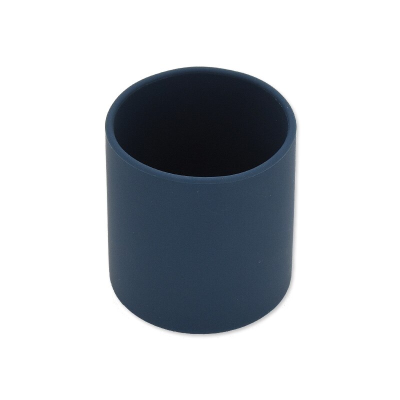 Vasos de agua de silicona para bebé, taza de entrenamiento portátil de grado alimenticio para niños, vajilla resistente al calor para niños pequeños, taza para beber: Dark Blue