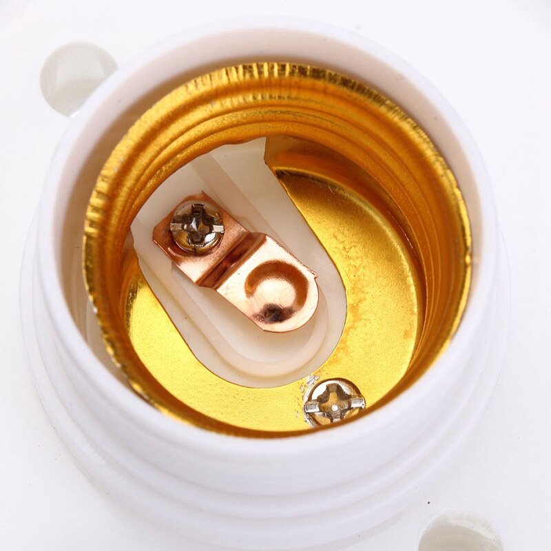 E27 socle en plastique rond vis ampoule lampe support de douille blanc