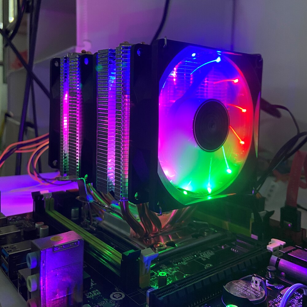 TISHRIC 6 Heat Pipes RGB 4 Pin PWM CPU Cooler Fan Radiator CPU Cooling Fan For AM3/15x/x99 Processor Cooler