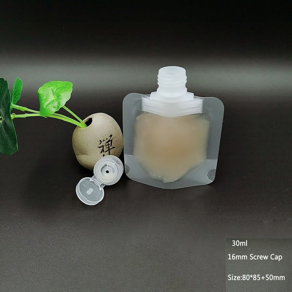 30/50/100ml Screw Cap Packaging Bag Plastic Hand Sanitizer Lotion Shampoo Makeup Fluid Bottles Travel Emulsion Storage Bag: 30ml