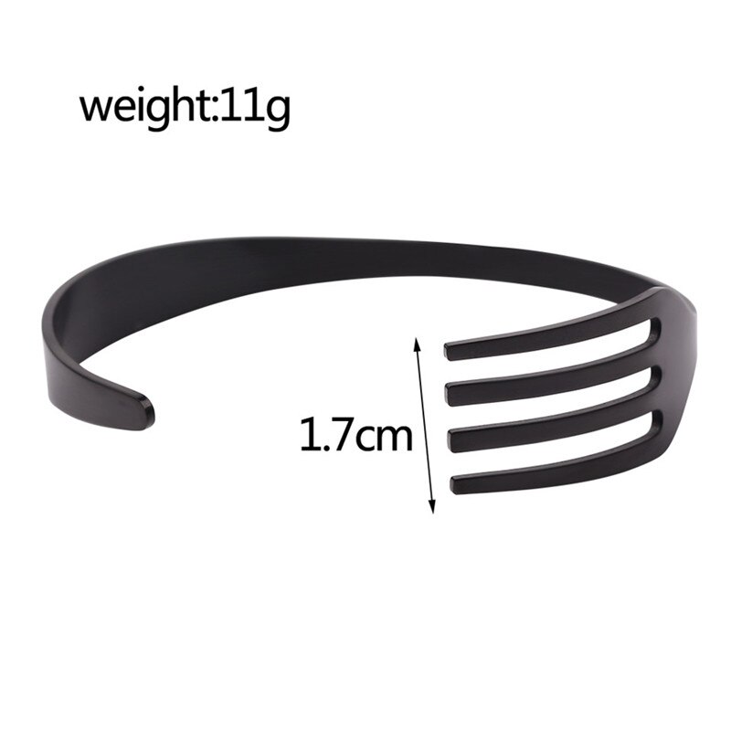 Pulseras de cuchara de tenedor para hombre y mujer, brazaletes de acero inoxidable, Hip Hop, Rock, 4 colores, pulsera de puño para mujer, joyería Punk
