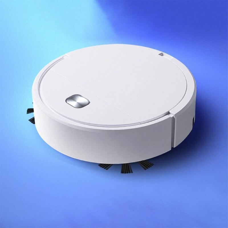 Robot aspirador con succión de 1800Pa, 100 min de duración, silencioso, Delgado, Ideal para pelo de mascotas, alfombras, suelos duros (blanco)