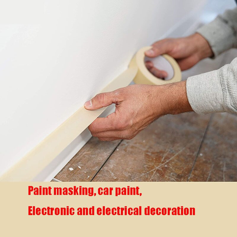 Beige Tape Automobile Spray Painting Shelter House Oil Painting Sketch Single Side Tape Daily Necessities, Width 1cm / 1.5cm/2cm