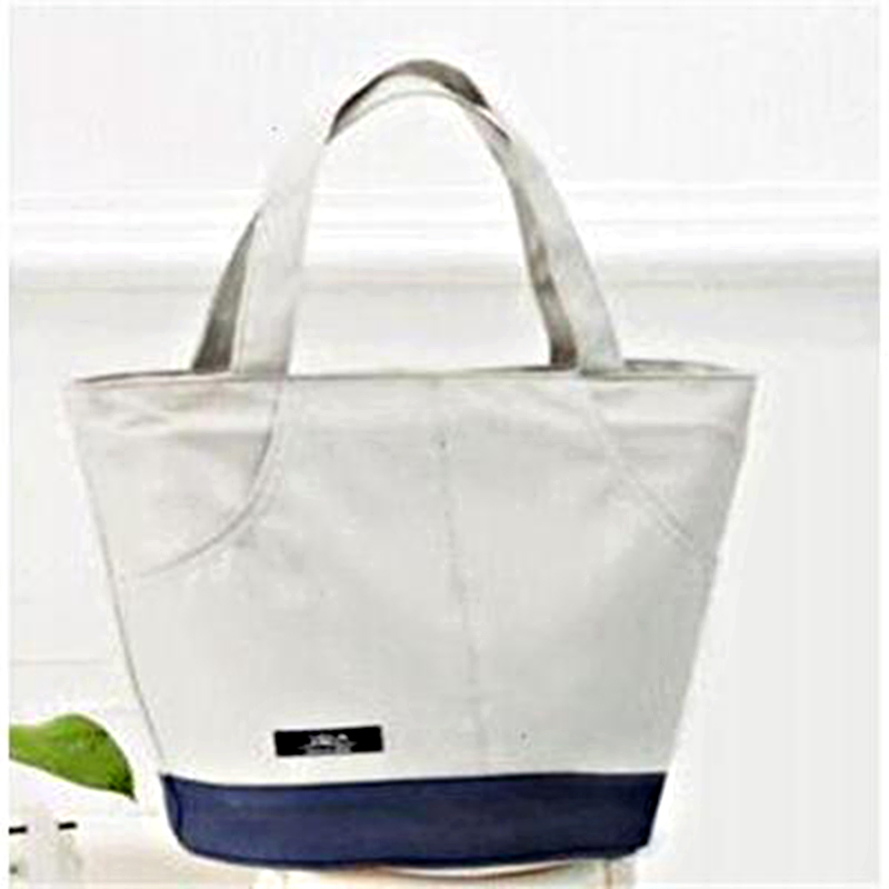 Waterproof Cooler Handbag Oxford Portable Insulation Package Food Lunch Bag Thermal Cool Cooler Bags Women's Picnic Handbag: Gray