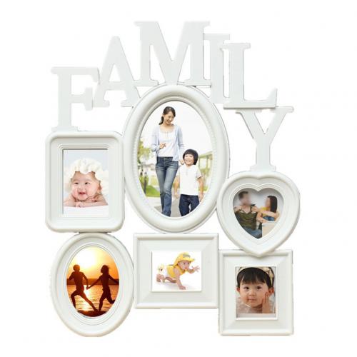 Popular family memory photo frame plastic wall-mounted picture display stand 6 multi-size photo frame photo wall home decoration: Default Title