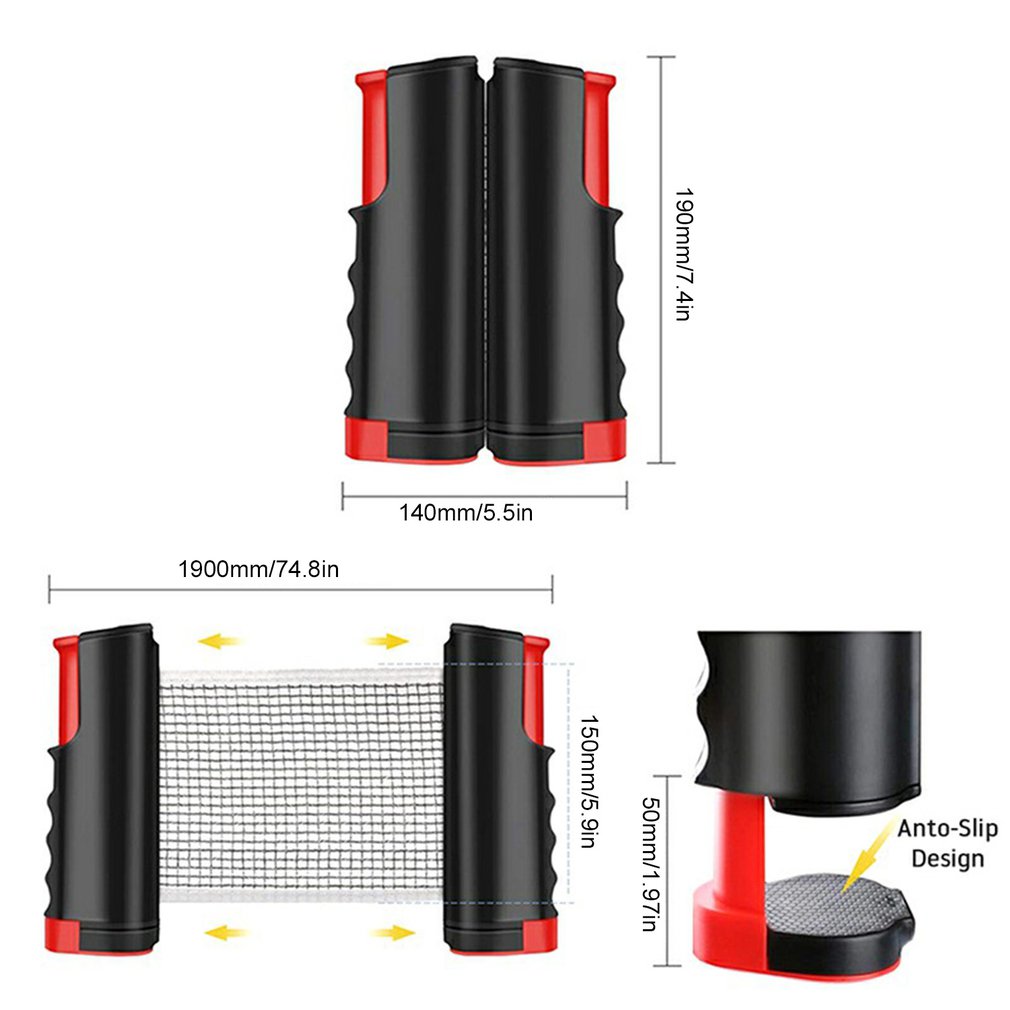 Portable Table Tennis Set Ping Pong Set With Retractable Net Indoor Outdoor Play Table Tennis Racket Sports Training Accessories